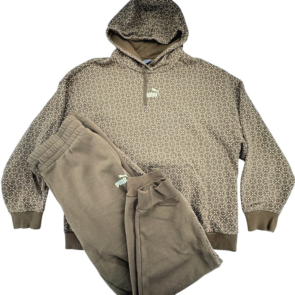 Puma Logomania AOP Hoodie and Joggers Tracksuit Set Large 679179-93